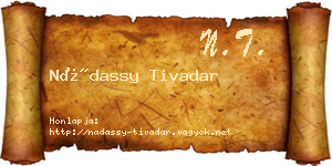 Nádassy Tivadar névjegykártya